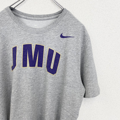 古着 used　NIKE ナイキ　半袖カレッジプリントTシャツ　JMU　ジェームズマディソン大学　レトロ　グレー　Lサイズ