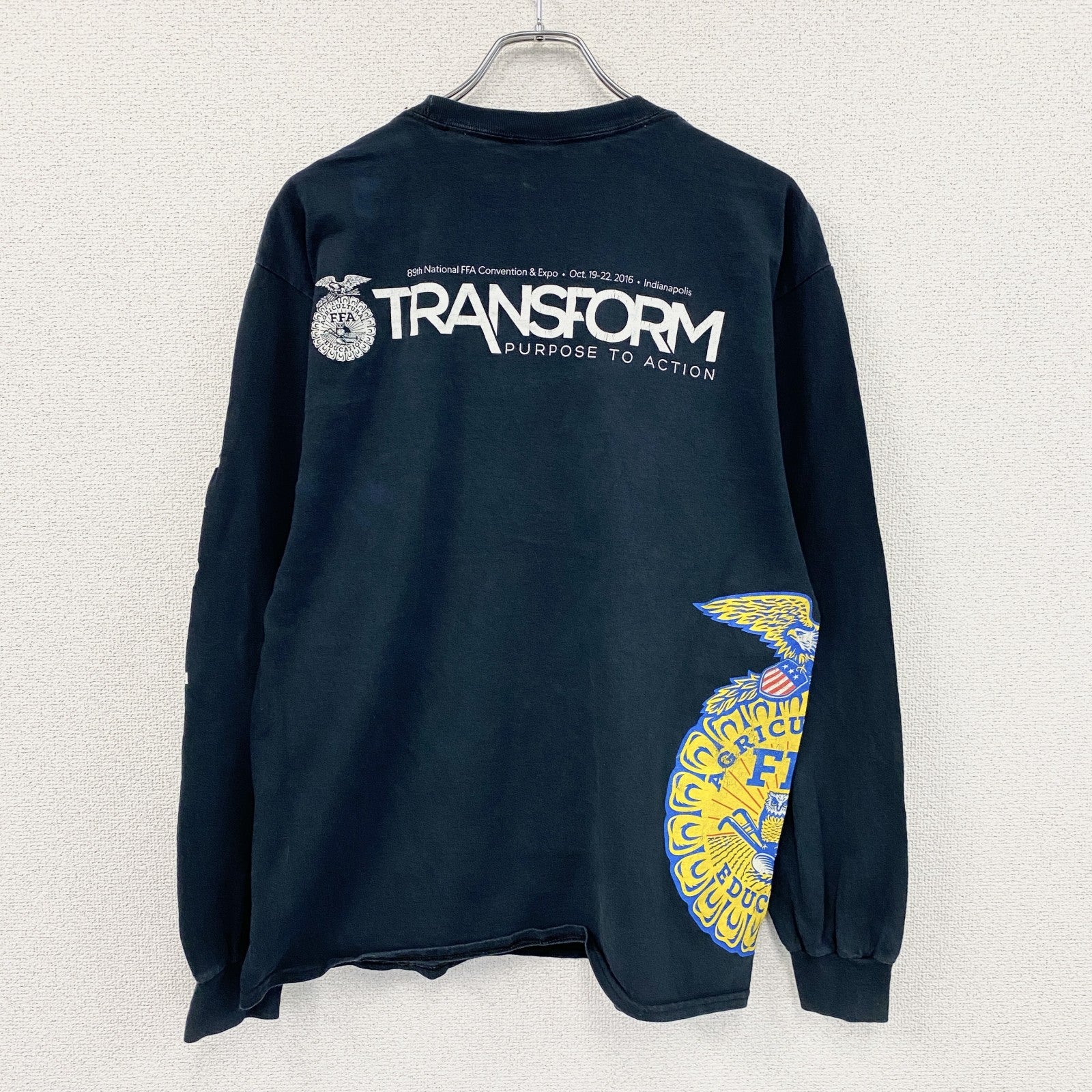 GILDAN　ギルダン　長袖プリントTシャツ/ロンT　FFA　黒　ブラック　Lサイズ