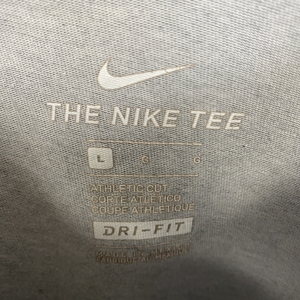 古着 used　NIKE ナイキ　半袖カレッジプリントTシャツ　JMU　ジェームズマディソン大学　レトロ　グレー　Lサイズ