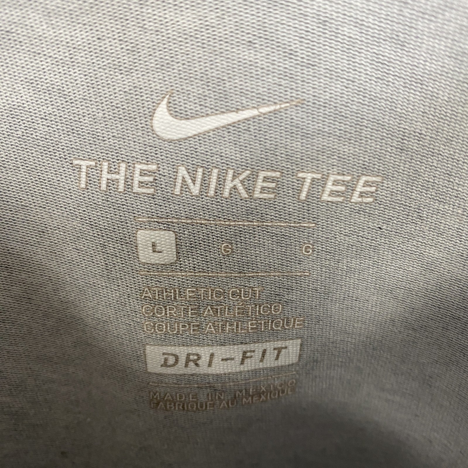 古着 used　NIKE ナイキ　半袖カレッジプリントTシャツ　JMU　ジェームズマディソン大学　レトロ　グレー　Lサイズ