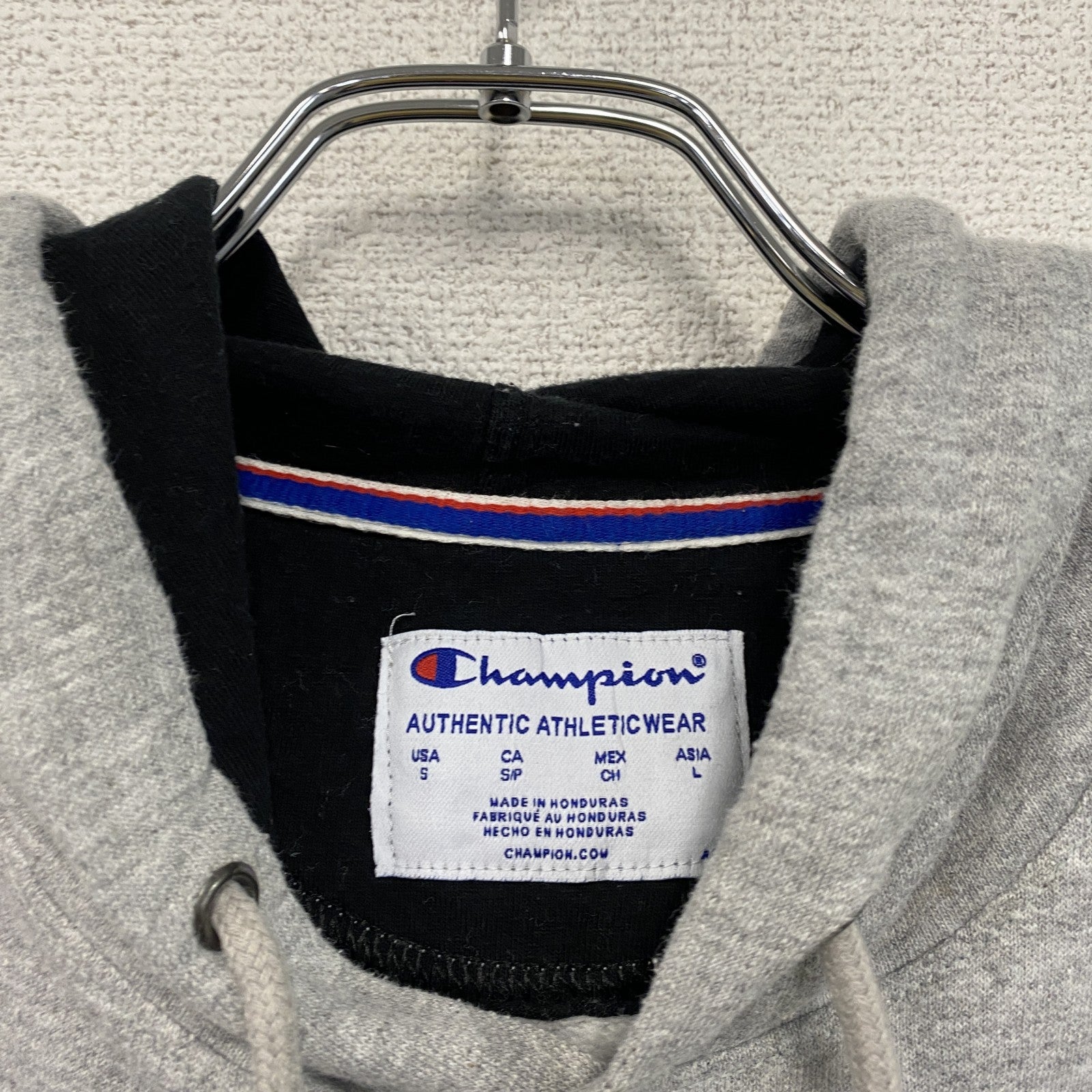 Champion　チャンピオン　スウェットパーカー/フーディー　デカロゴ　現行　灰色　グレー　Sサイズ