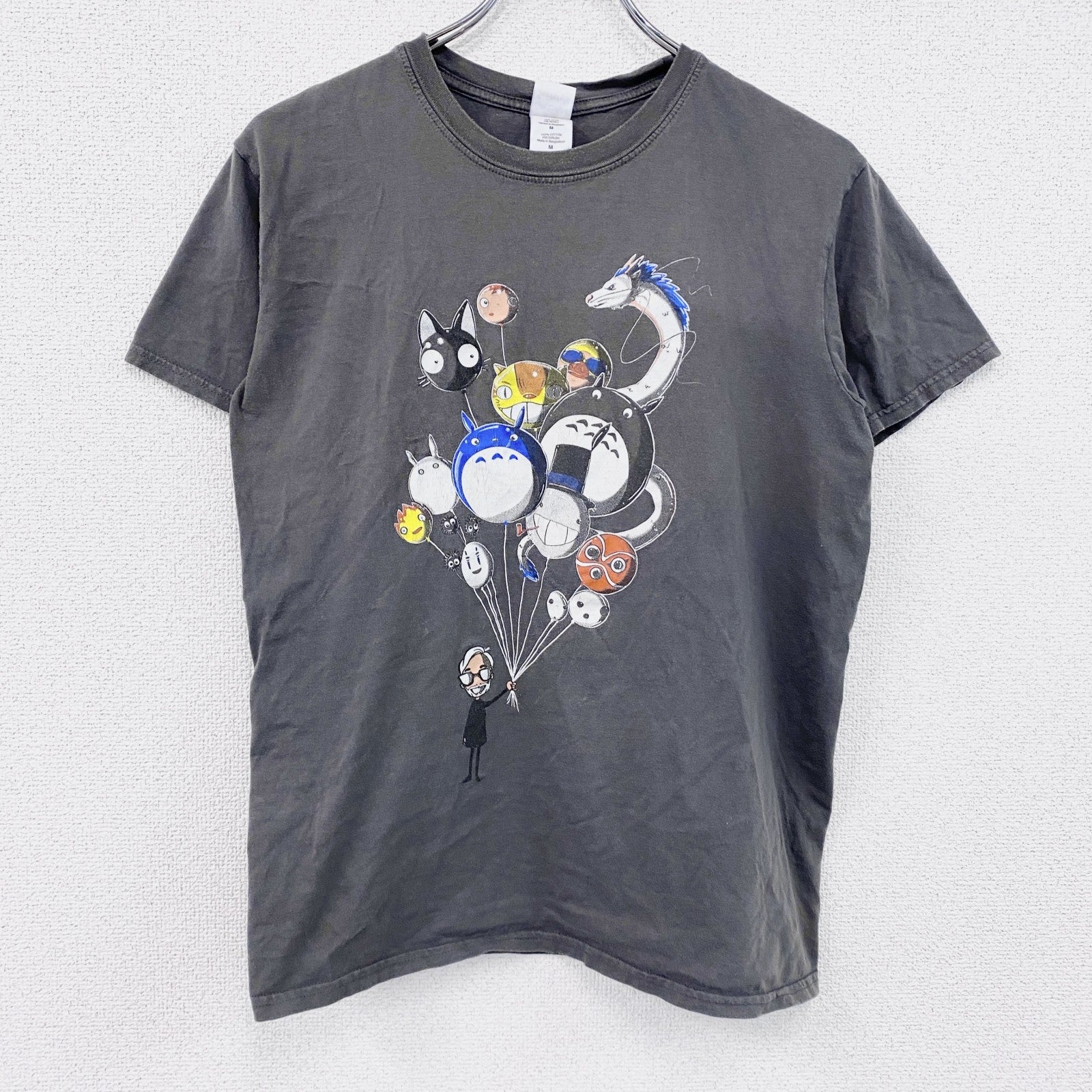 GILDAN　ギルダン　ジブリ　となりのトトロ　半袖プリントTシャツ　灰色　グレー　Mサイズ