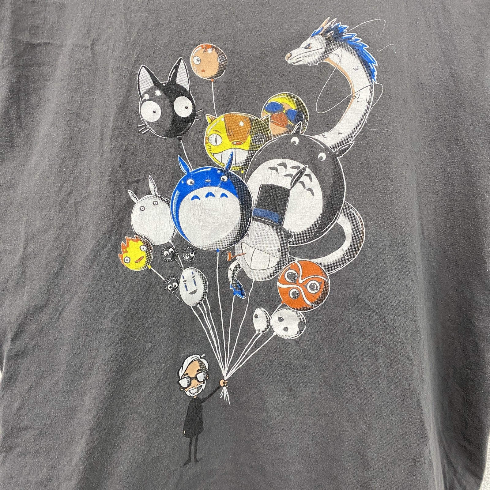 GILDAN　ギルダン　ジブリ　となりのトトロ　半袖プリントTシャツ　灰色　グレー　Mサイズ