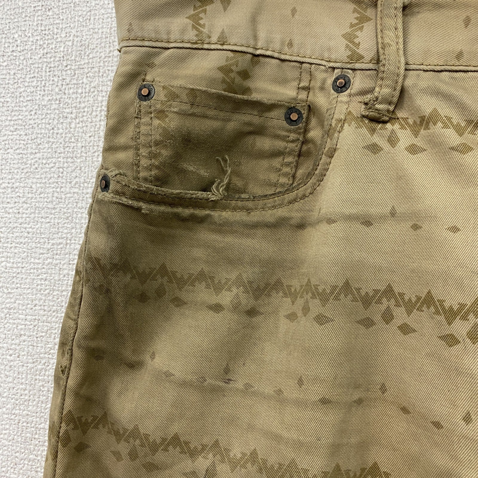 Levi's　リーバイス　511　デニムパンツ/ダメージジーンズ　ジップフライ　カーキベージュ　W33サイズ