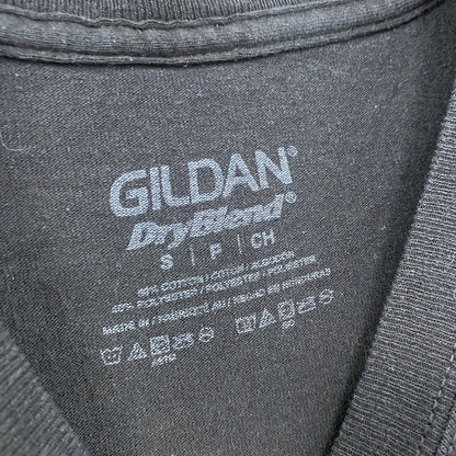 GILDAN　ギルダン　半袖プリントTシャツ　英字プリント　黒　ブラック　Sサイズ