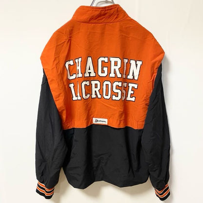 古着 used　Boathouse　長袖ハーフジップナイロンジャケット　バックプリント　虎　バイカラー　オレンジ　黒　Mサイズ