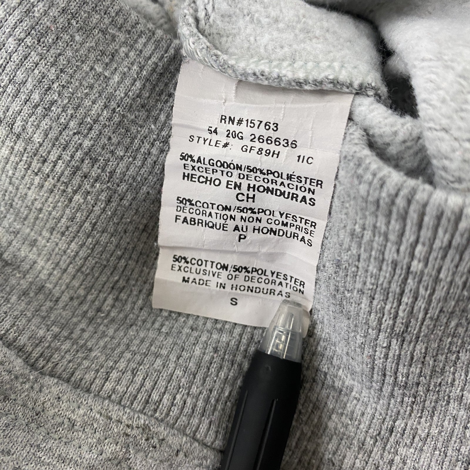 Champion　チャンピオン　スウェットパーカー/フーディー　デカロゴ　現行　灰色　グレー　Sサイズ