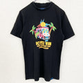 古着 used　PULL&BEAR　プルアンドベア　半袖デザインプリントTシャツ　クルーネック　バス　黒　XSサイズ