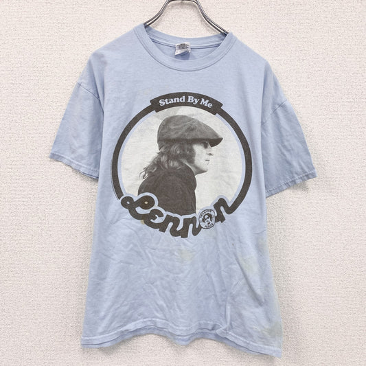 GILDAN　ギルダン　ジョンレノン　半袖プリントTシャツ　水色　ライトブルー　Lサイズ