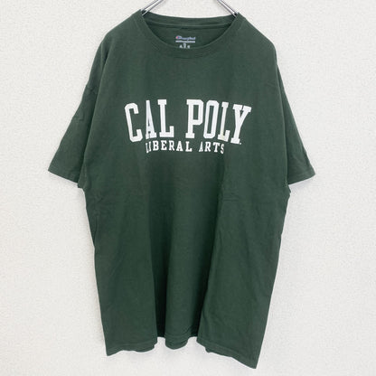 古着 used　champion チャンピオン　半袖カレッジプリントTシャツ　カリフォルニア工科大学　クルーネック　緑　XLサイズ