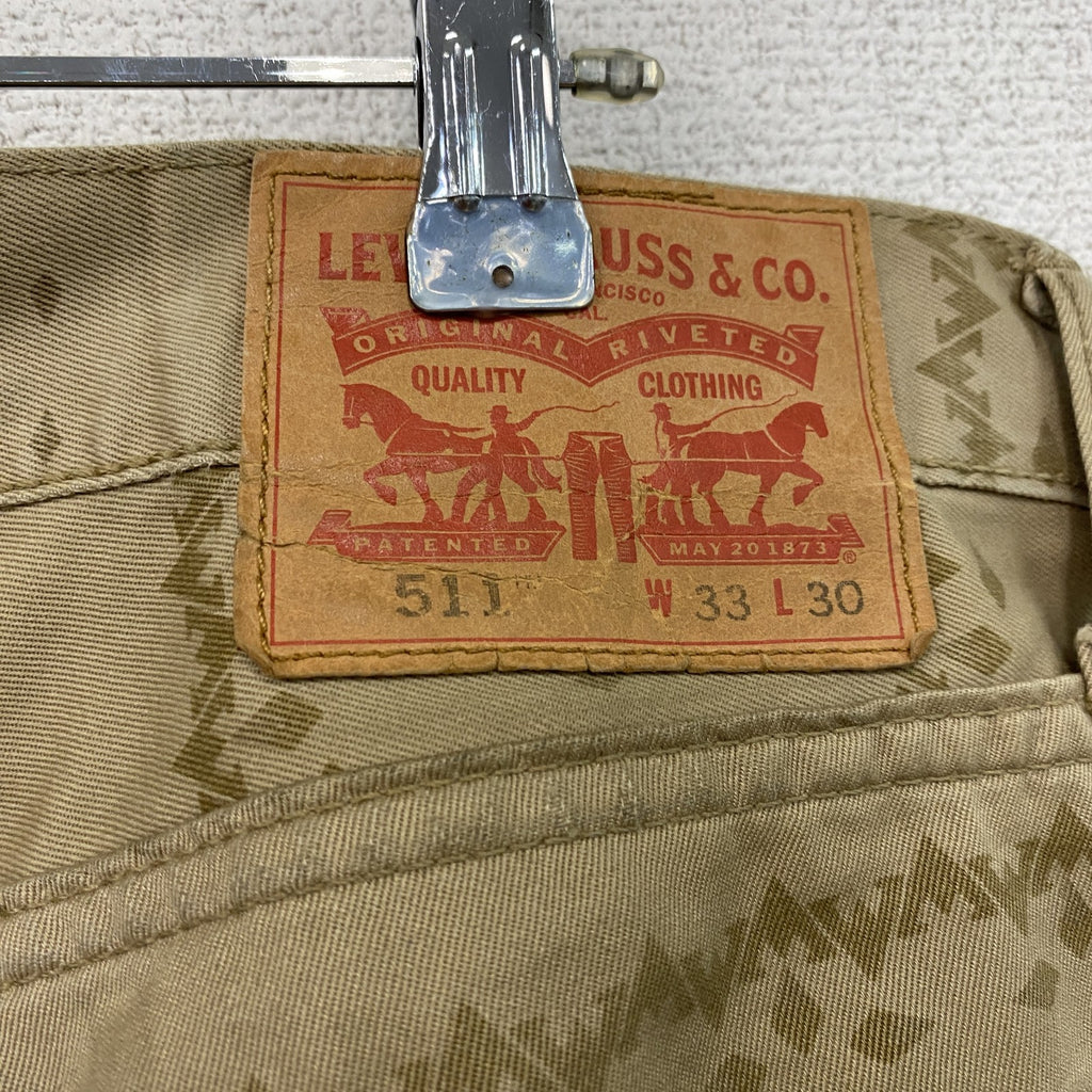 Levi's　リーバイス　511　デニムパンツ/ダメージジーンズ　ジップフライ　カーキベージュ　W33サイズ