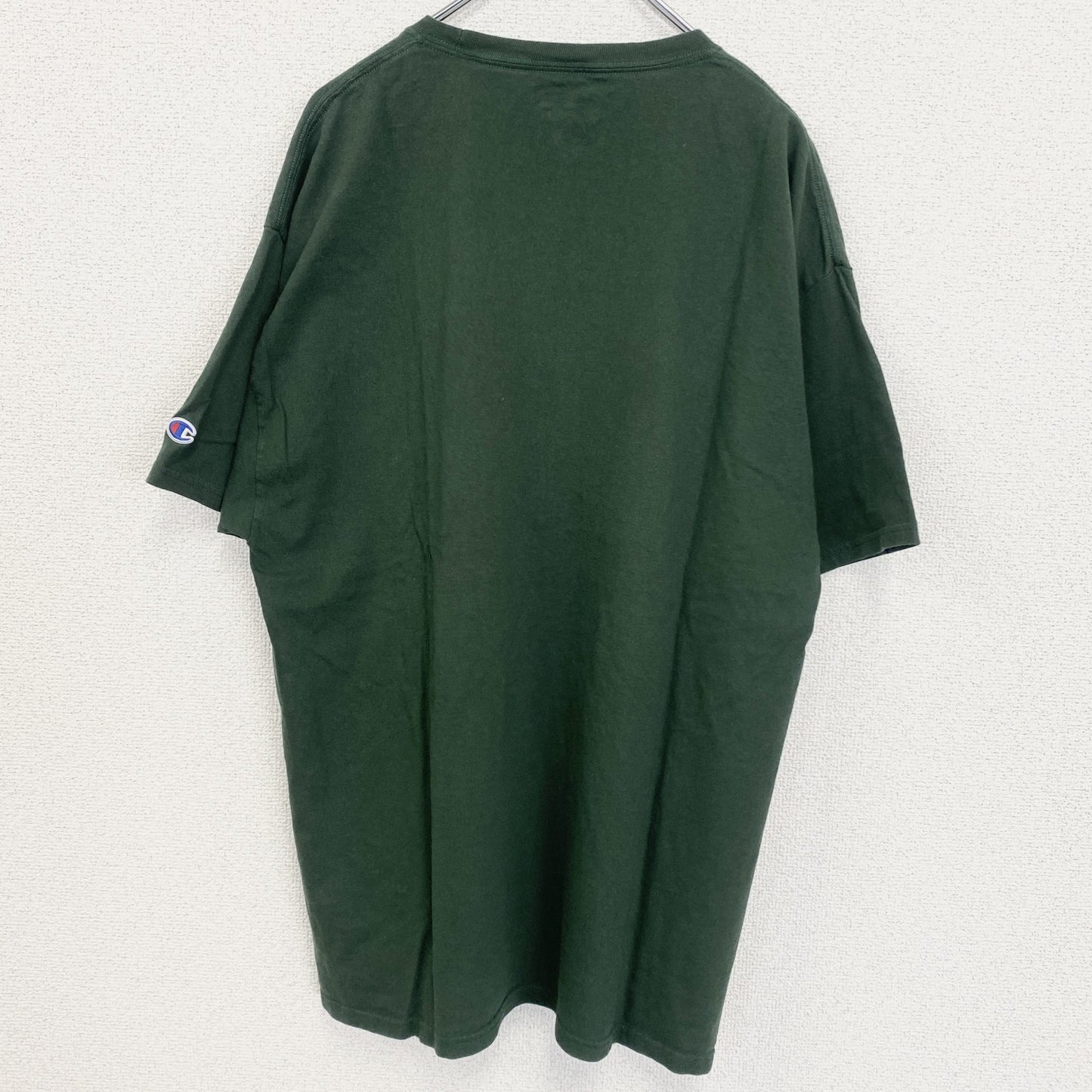 古着 used　champion チャンピオン　半袖カレッジプリントTシャツ　カリフォルニア工科大学　クルーネック　緑　XLサイズ