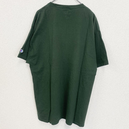 古着 used　champion チャンピオン　半袖カレッジプリントTシャツ　カリフォルニア工科大学　クルーネック　緑　XLサイズ