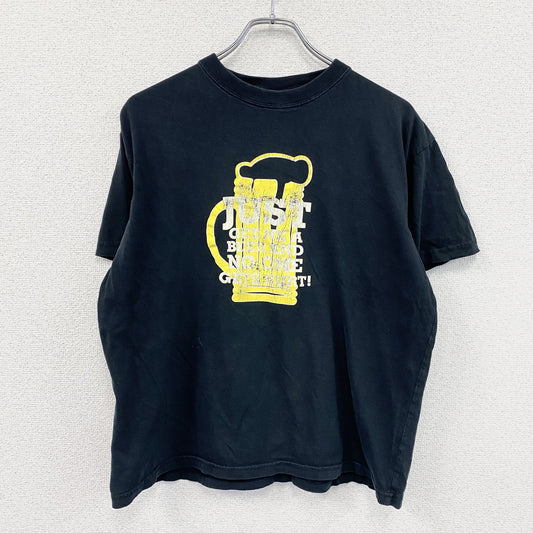 ～00s　AUSTRALIA　半袖プリントTシャツ　メッセージT　BEER　ヴィンテージ　黒　ブラック　Mサイズ