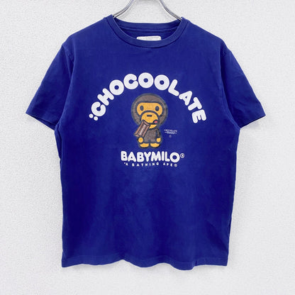 APE　エイプ　：CHOCOOLATE　BABYMILO　半袖プリントTシャツ　紺　ネイビー　Lサイズ