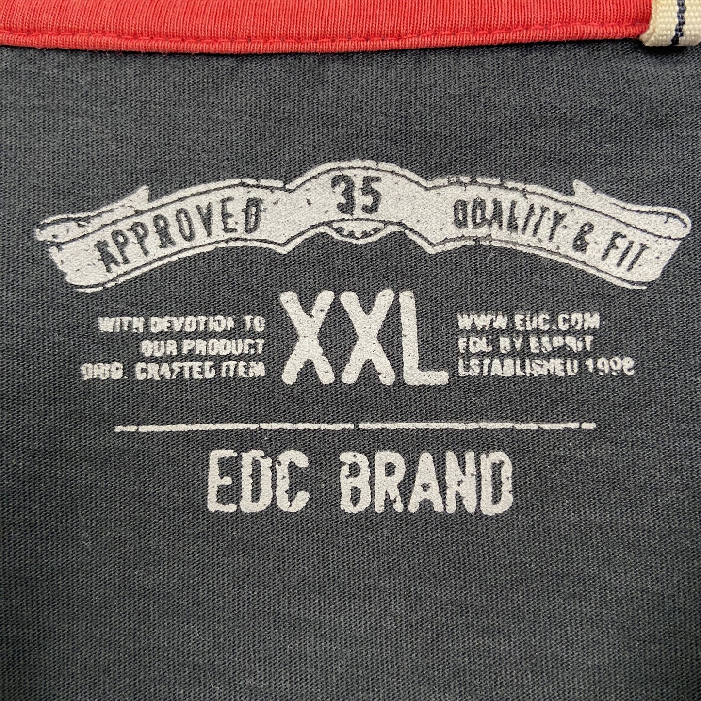 古着 used　EDC BRAND　半袖デザインプリントTシャツ　クルーネック　Supply Company　黒　2XLサイズ
