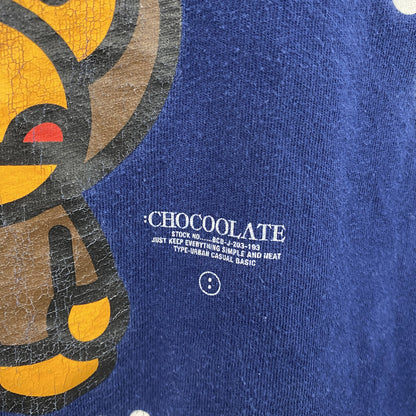 APE　エイプ　：CHOCOOLATE　BABYMILO　半袖プリントTシャツ　紺　ネイビー　Lサイズ