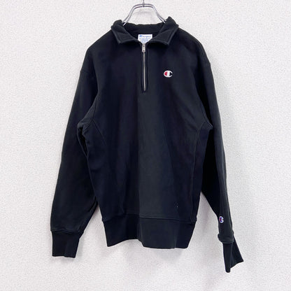 Champion　チャンピオン　リバースウィーブ　ハーフジップスウェット/トレーナー　黒　ブラック　Mサイズ