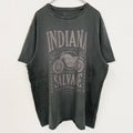 古着 used　Tu MAN　半袖ビッグプリントTシャツ　バイク　INDIANA SALVAGE　深緑　グリーン　2XLサイズ