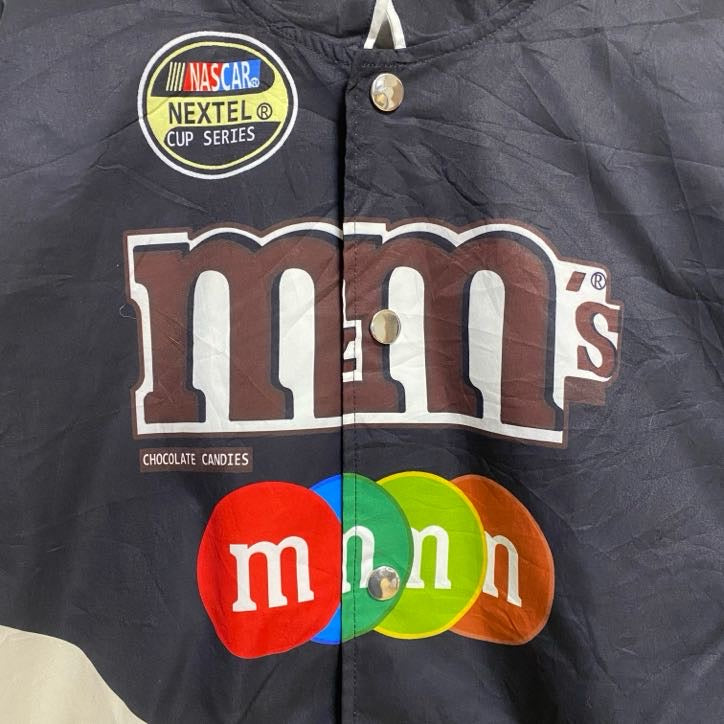 古着 used　CHICYEA　M＆M’S　エムアンドエムズ　長袖ハイネックブルゾン　レーシングジャケット　チョコ　黒　Mサイズ