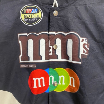 古着 used　CHICYEA　M＆M’S　エムアンドエムズ　長袖ハイネックブルゾン　レーシングジャケット　チョコ　黒　Mサイズ