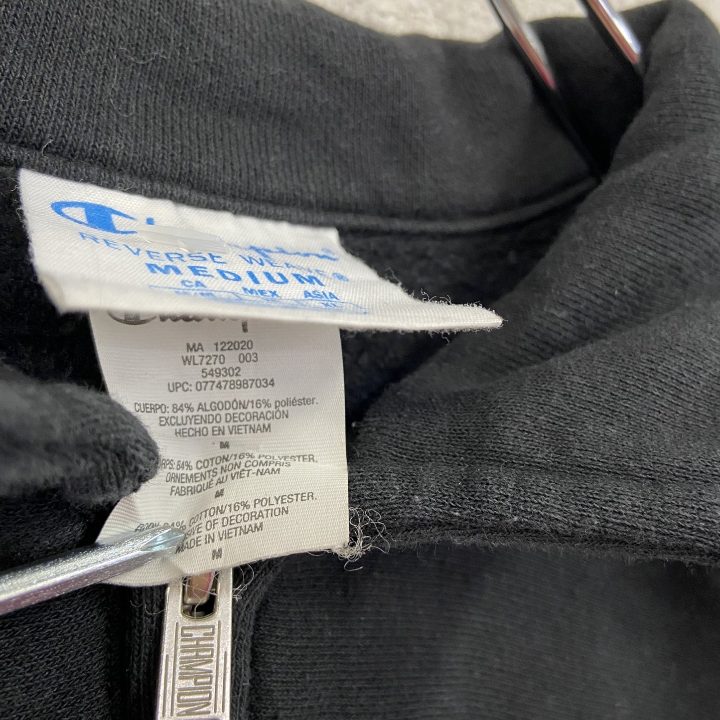 Champion　チャンピオン　リバースウィーブ　ハーフジップスウェット/トレーナー　黒　ブラック　Mサイズ