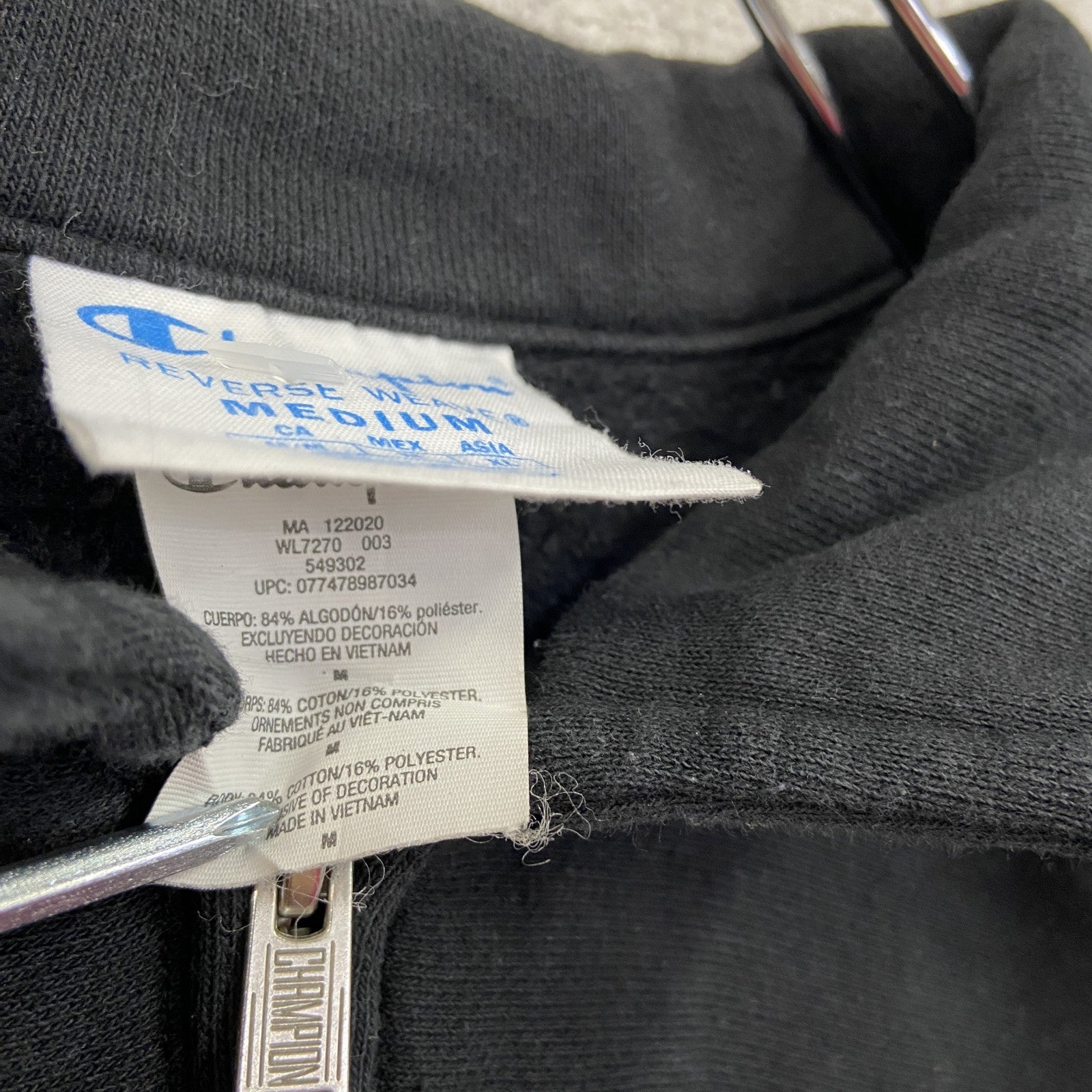 Champion　チャンピオン　リバースウィーブ　ハーフジップスウェット/トレーナー　黒　ブラック　Mサイズ