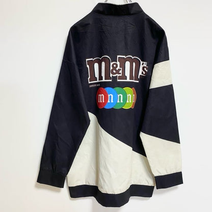 古着 used　CHICYEA　M＆M’S　エムアンドエムズ　長袖ハイネックブルゾン　レーシングジャケット　チョコ　黒　Mサイズ