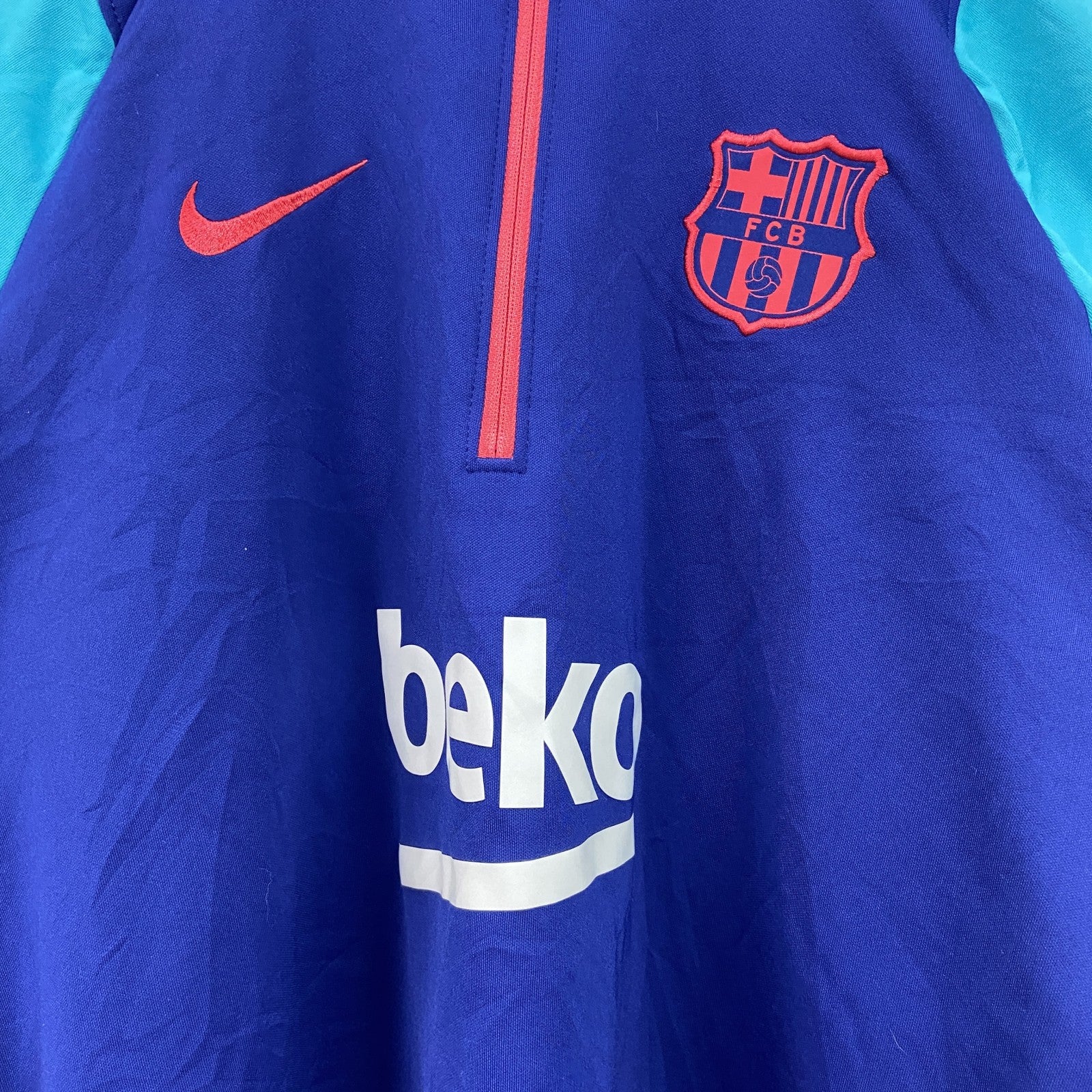 NIKE　ナイキ　ハーフジッププルオーバージャケット　バイカラー　青　ブルー　XLサイズ