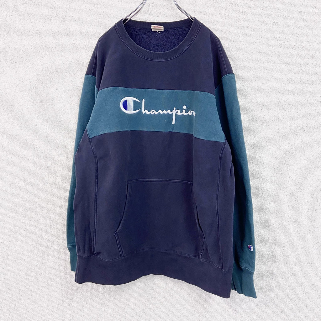 Champion　チャンピオン　リバースウィーブ　スウェット/トレーナー　デカロゴ　紺　ネイビー　Lサイズ