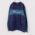 Champion　チャンピオン　リバースウィーブ　スウェット/トレーナー　デカロゴ　紺　ネイビー　Lサイズ