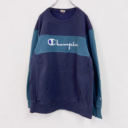 Champion　チャンピオン　リバースウィーブ　スウェット/トレーナー　デカロゴ　紺　ネイビー　Lサイズ