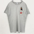 古着 used　Warner Bros　ワーナーブラザーズ　半袖刺繍ポケットTシャツ　LOONEY TUNES　グレー　Mサイズ