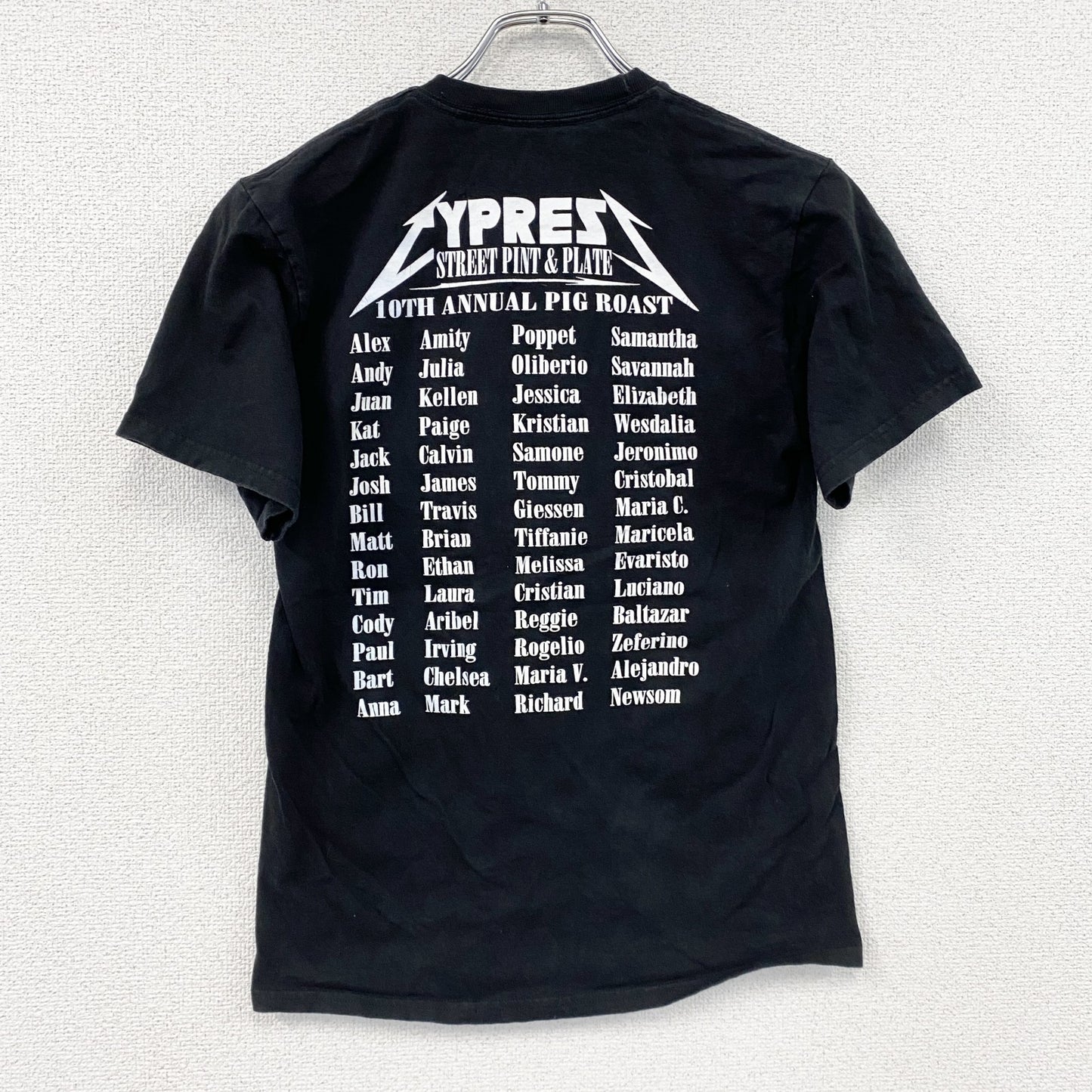 Hanes　ヘインズ　半袖プリントTシャツ　イベントTシャツ　イーペル　ピッグロースト　黒　ブラック　Sサイズ
