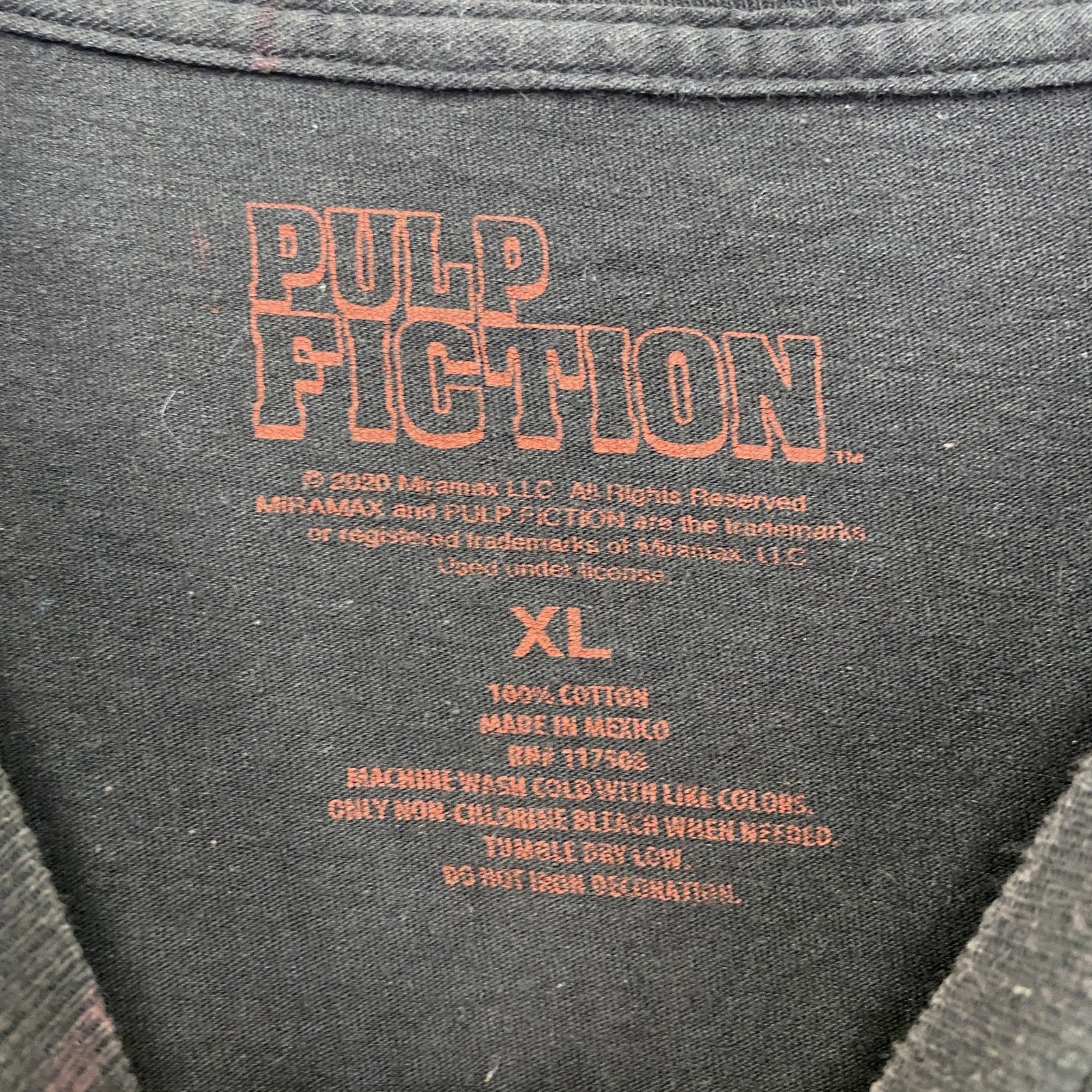 PULP FICTION　パルプフィクション　半袖ロゴTシャツ　黒　ブラック　XLサイズ