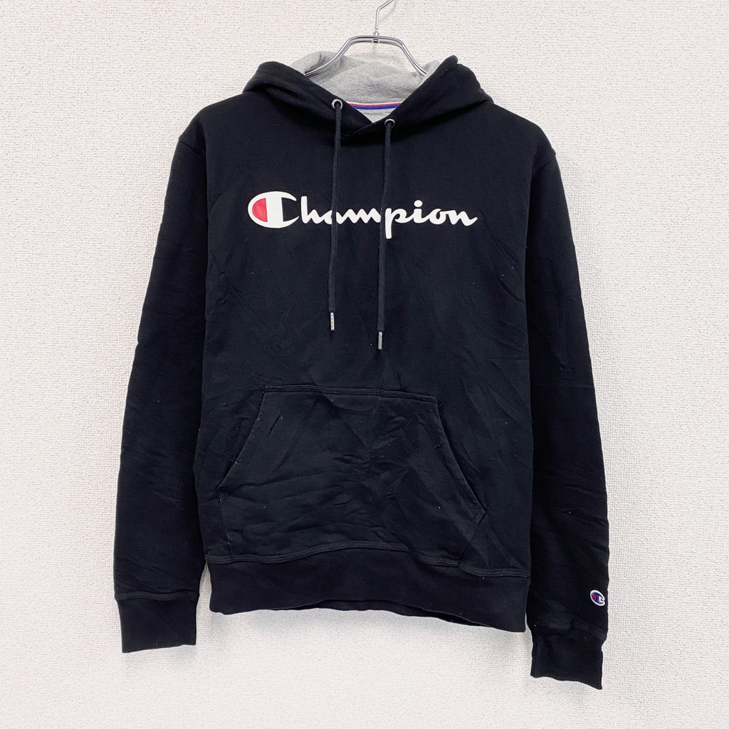 champion　チャンピオン　スウェットパーカー/フーディー　ロゴプリント　デカロゴ　現行　黒　ブラック　Sサイズ