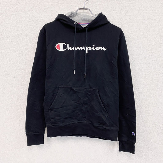 champion　チャンピオン　スウェットパーカー/フーディー　ロゴプリント　デカロゴ　現行　黒　ブラック　Sサイズ