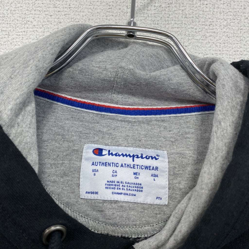champion　チャンピオン　スウェットパーカー/フーディー　ロゴプリント　デカロゴ　現行　黒　ブラック　Sサイズ