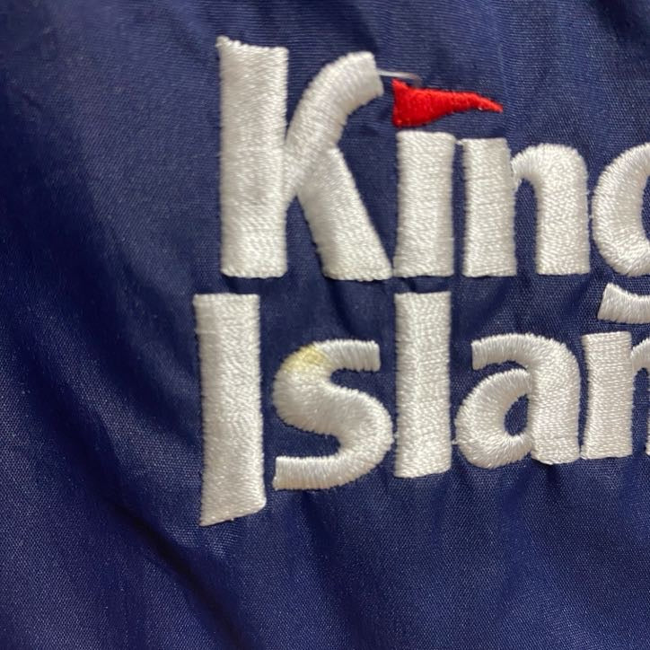 古着 used　SPORTTEK　長袖ハイネックナイロンジャケット　ワンポイント刺繍　Kings Island　ネイビー　Lサイズ