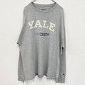 古着 used　champion チャンピオン　長袖カレッジプリントTシャツ　ロンT 　イェール大学　クルーネック　XLサイズ