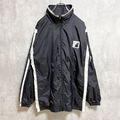 古着 used　FranklinSports　長袖フルジップナイロンジャケット　ハイネックアウター　黒　ブラック　ストリート