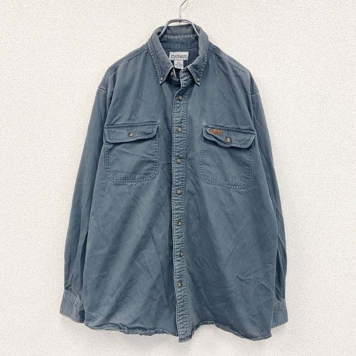 Carhartt　カーハート　長袖ワークシャツ　ボタンダウンシャツ　グレー　Lサイズ