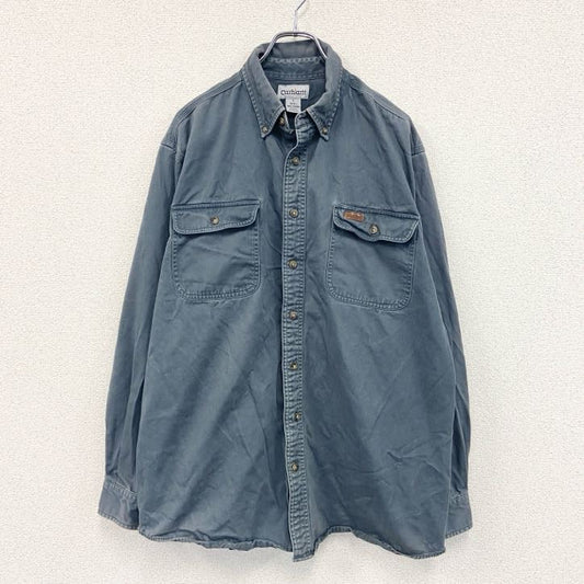 Carhartt　カーハート　長袖ワークシャツ　ボタンダウンシャツ　グレー　Lサイズ