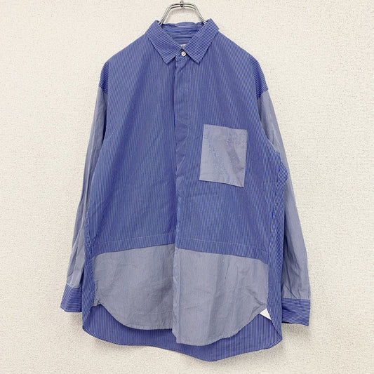 UNIQLO＋J　ユニクロプラスジェイ　スーピマコットンオーバーサイズシャツ　長袖シャツ　青　ブルー　Sサイズ