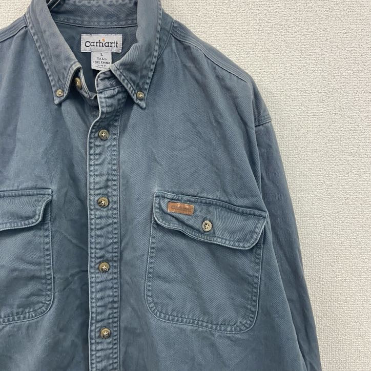 Carhartt　カーハート　長袖ワークシャツ　ボタンダウンシャツ　グレー　Lサイズ
