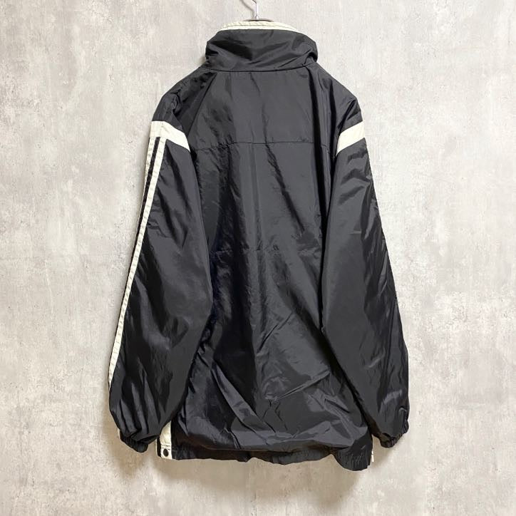 古着 used　FranklinSports　長袖フルジップナイロンジャケット　ハイネックアウター　黒　ブラック　ストリート