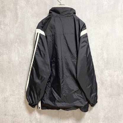 古着 used　FranklinSports　長袖フルジップナイロンジャケット　ハイネックアウター　黒　ブラック　ストリート