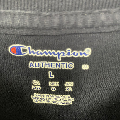 古着 used　champion チャンピオン　半袖カレッジプリントTシャツ　ノートルダム大学　クルーネック　ネイビー　Lサイズ