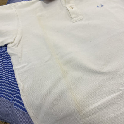 FRED PERRY　フレッドペリー　半袖ポロシャツ　刺繍ロゴ　白　ホワイト　Sサイズ