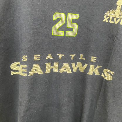 古着 used　NIKE ナイキ　半袖プリントTシャツ　SUPER BOWL　アメフト　シアトルシーホークス　ネイビー　Mサイズ